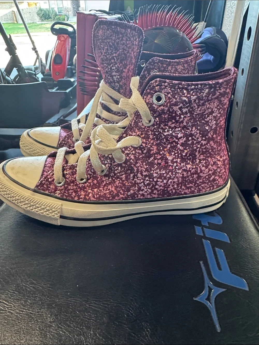 Converse Kids High-Top Glitter Sneakers - Pink Glitter